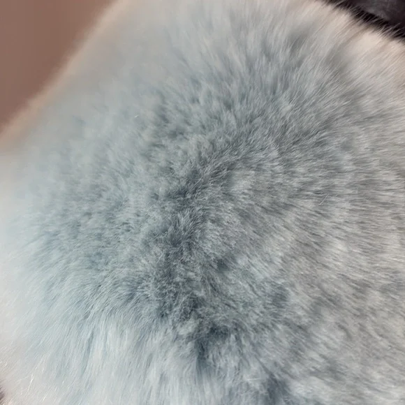 Couture Designer La Seine & Moi Faux Mink Fur Coat Jacket Blue XS S $405 - Picture 11 of 15